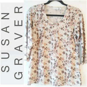 SUSAN GRAVER FLORAL BLOUSE